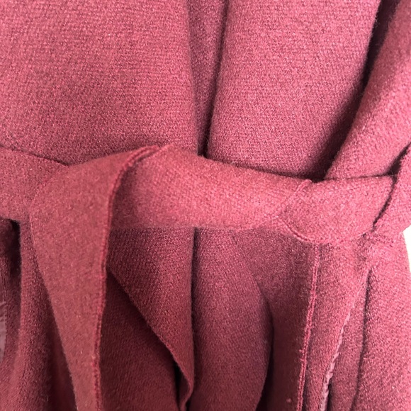 Anthropologie Burgundy Wool Coat, with Tie Belt - Picture 3 of 11